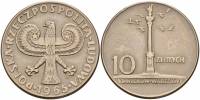 (1965) Монета Польша 1965 год 10 злотых "Варшава 700 лет Колонна Сигизмунда"  Медь-Никель  VF